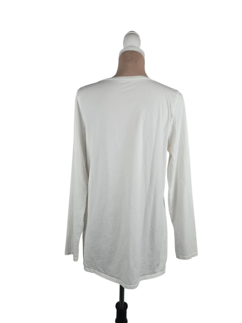 J. Jill Pure Jill Classic Long Sleeve Scoop Neck Top White Size Large
